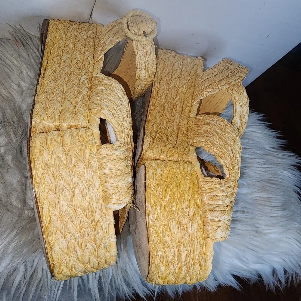 Paloma Barceló Layna Braided Raffia Sandals 40/10